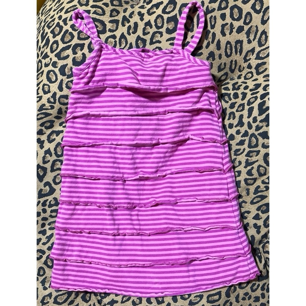 Hanna Andersson Girl's Tiered Ruffled Striped Play Dress, Size 100 (4)
